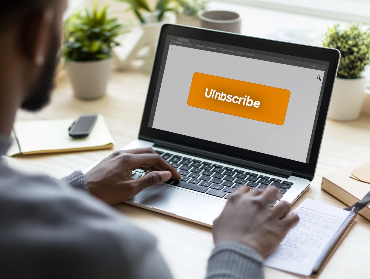 Image depicting frequently asked questions regarding email unsubscribes