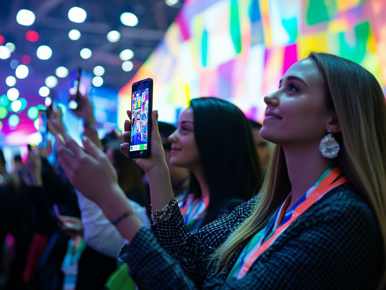 Attendees capturing moments during the event