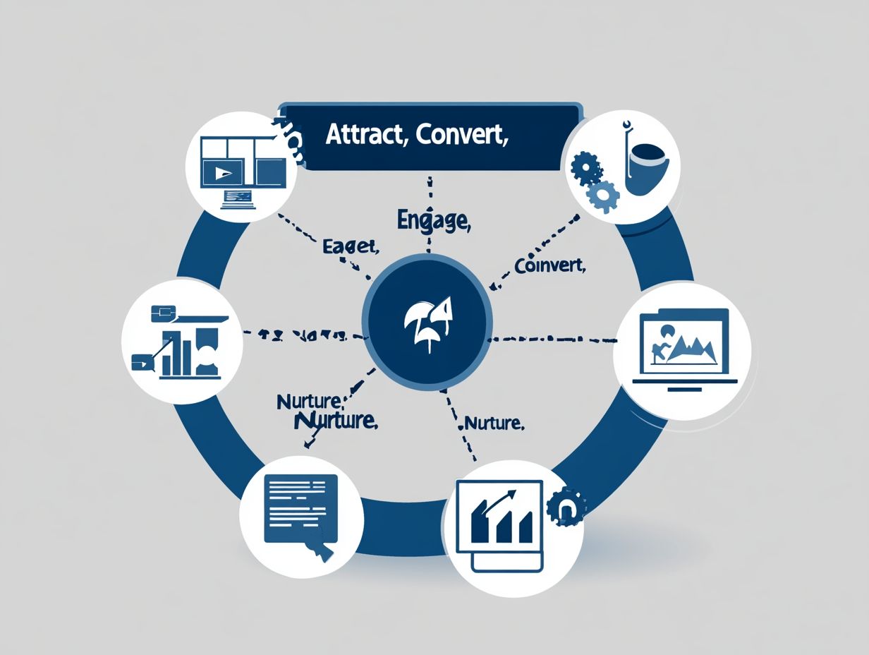 An infographic explaining lead generation workflow steps.