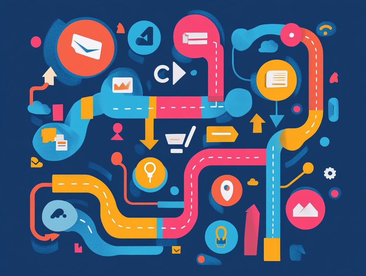 A visual representation of the stages in the customer journey for lead generation.